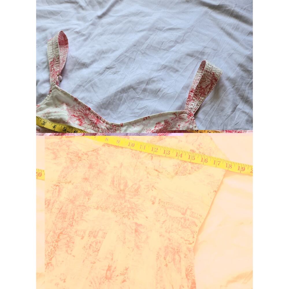 Aqua XL Floral Smocked Midi Dress White Pink Coquette Cottagecore Euro Summer - Picture 6 of 7